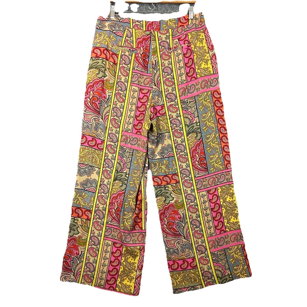 Boden Pants Patchwork Paisley Wide Leg Multicolor Women's US12/UK16 - Picture 3 of 12